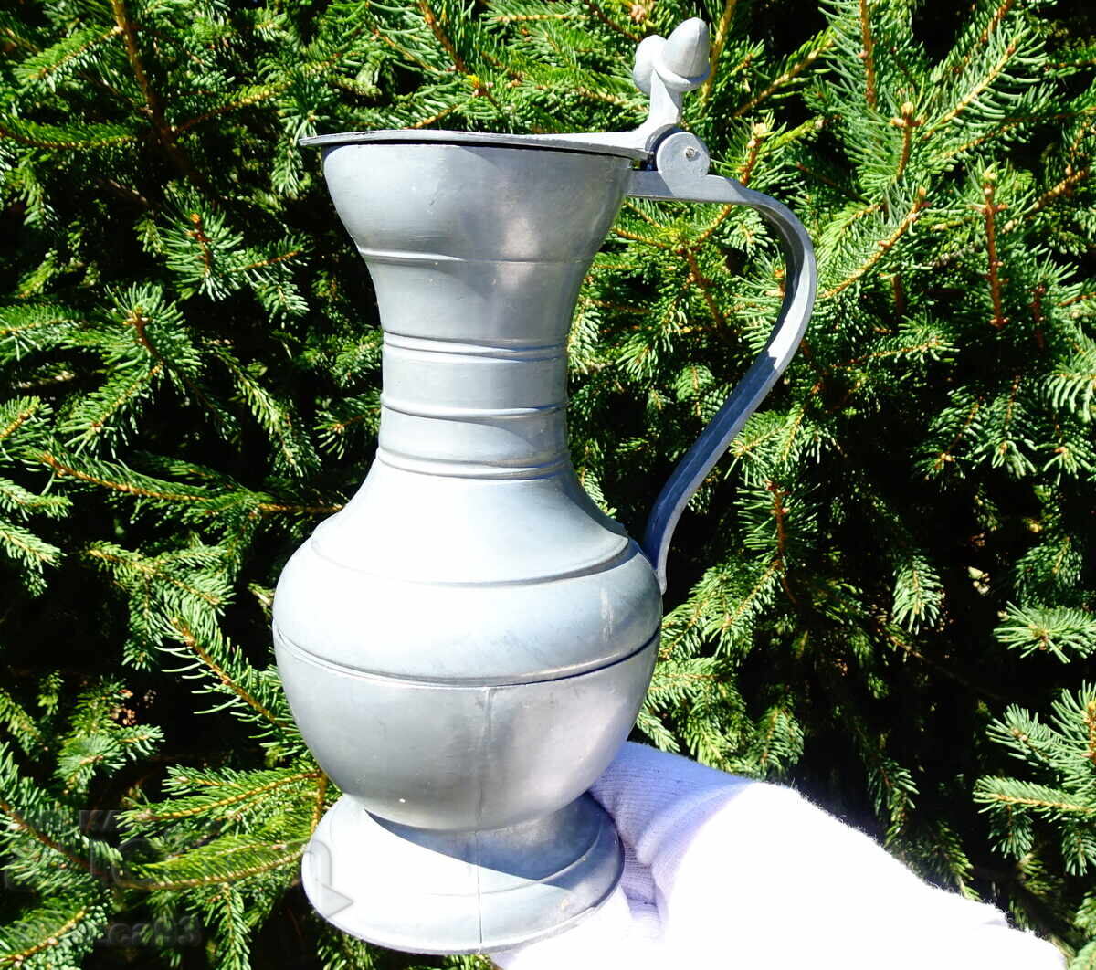Pewter jug with lid, pewter mug 500 ml