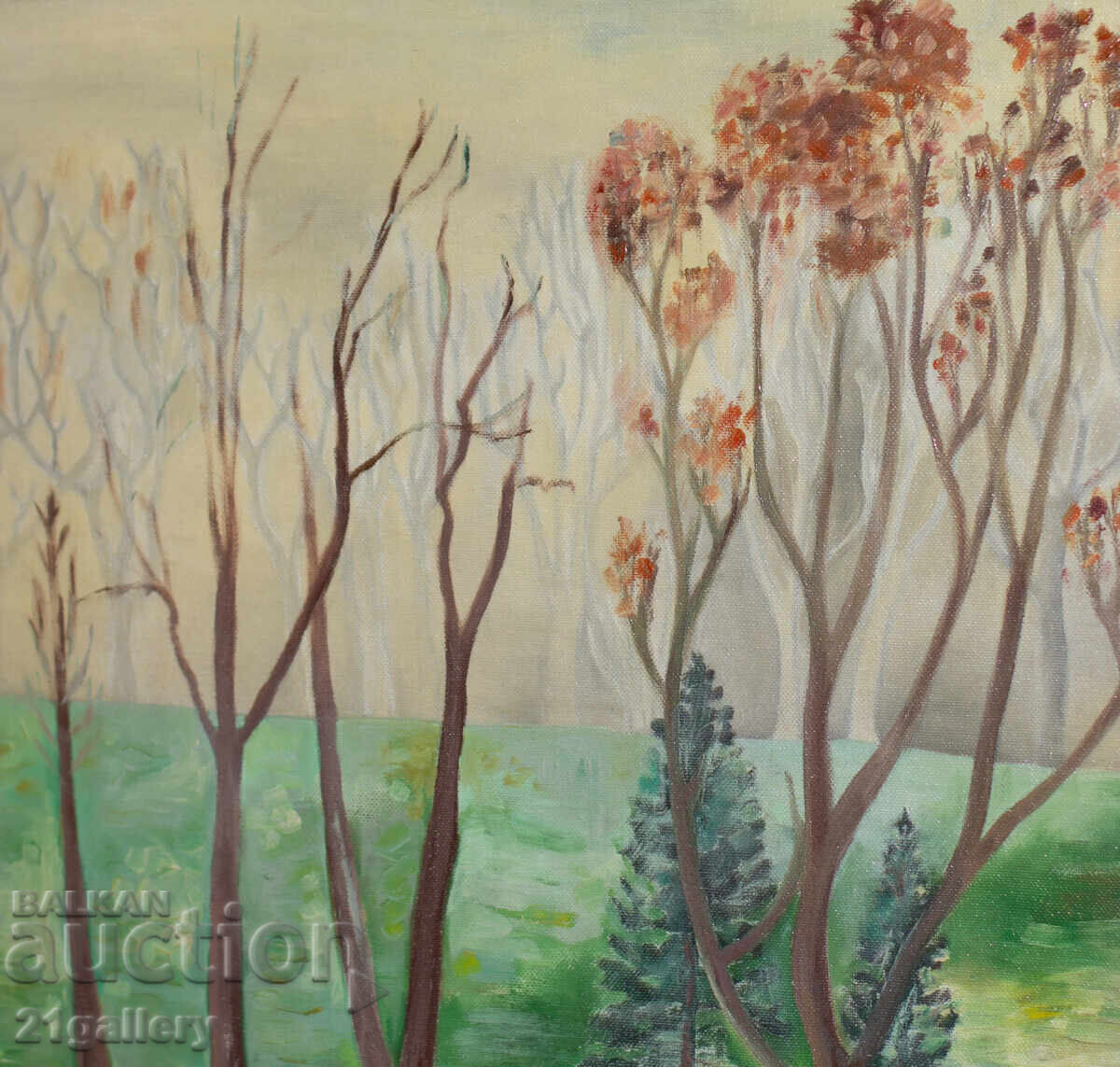 Delivery of Oil painting, forest landscape