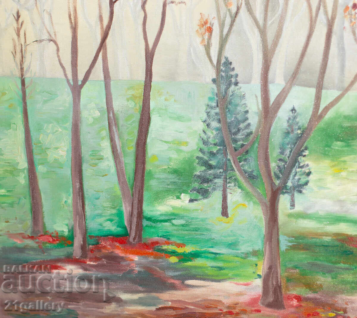 Oil painting, forest landscape - 5