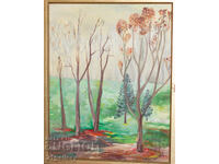 Tablou ulei, peisaj forestier