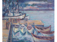 Tsvetana Kosturkova (1914 - 2011) Oil Painting Landscape