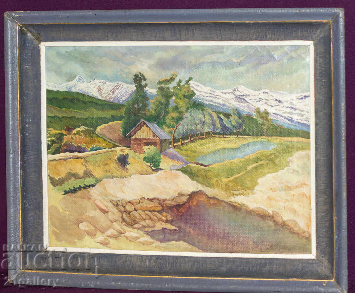 Έργο ζωγραφικής με λάδι, τοπίο υπογεγραμμένο με τιμή 500.00 BGN | € 255.65