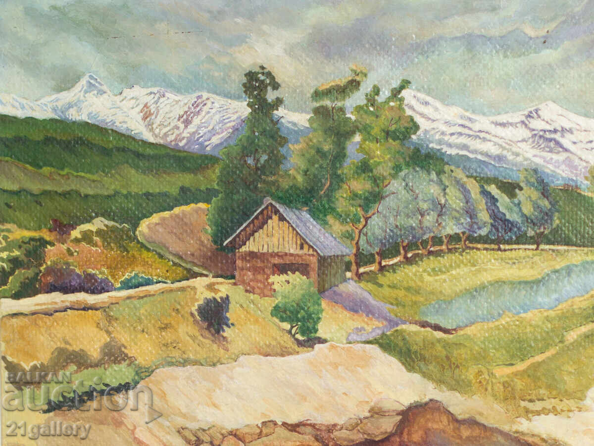 Παράδοση Έργο ζωγραφικής με λάδι, τοπίο υπογεγραμμένο