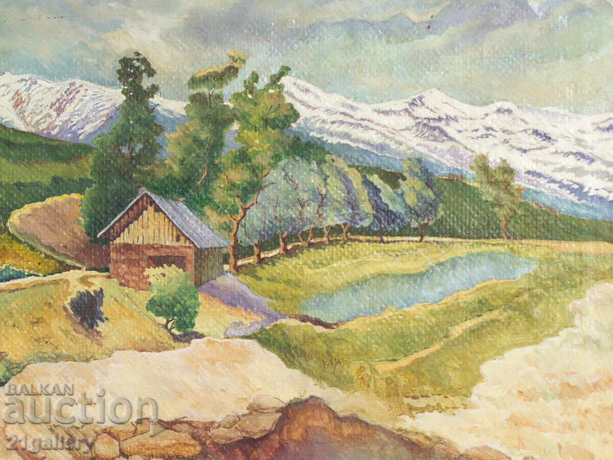 Έργο ζωγραφικής με λάδι, τοπίο υπογεγραμμένο - 6