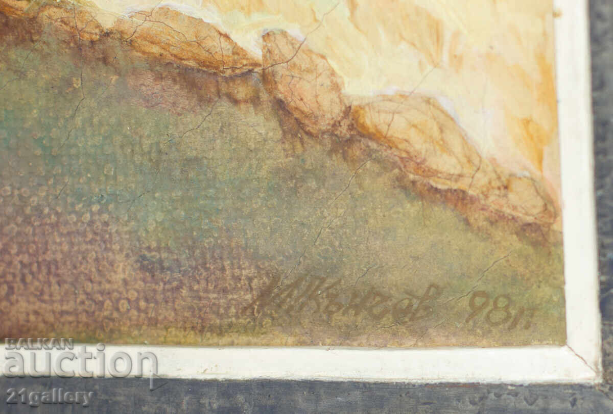 Έργο ζωγραφικής με λάδι, τοπίο υπογεγραμμένο - 7