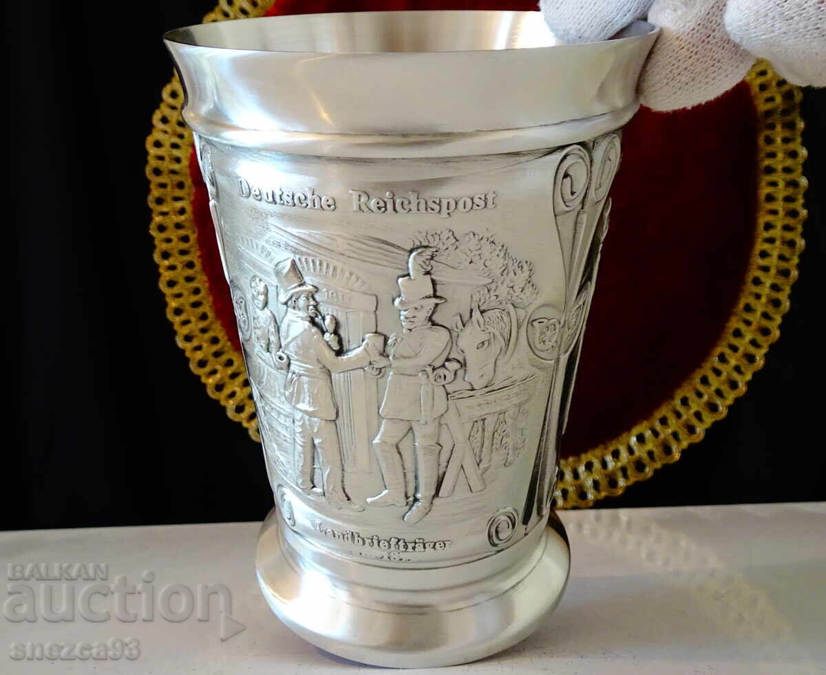 Licitație Cană de cositor, halbă 300 ml., Poșta Bavareză