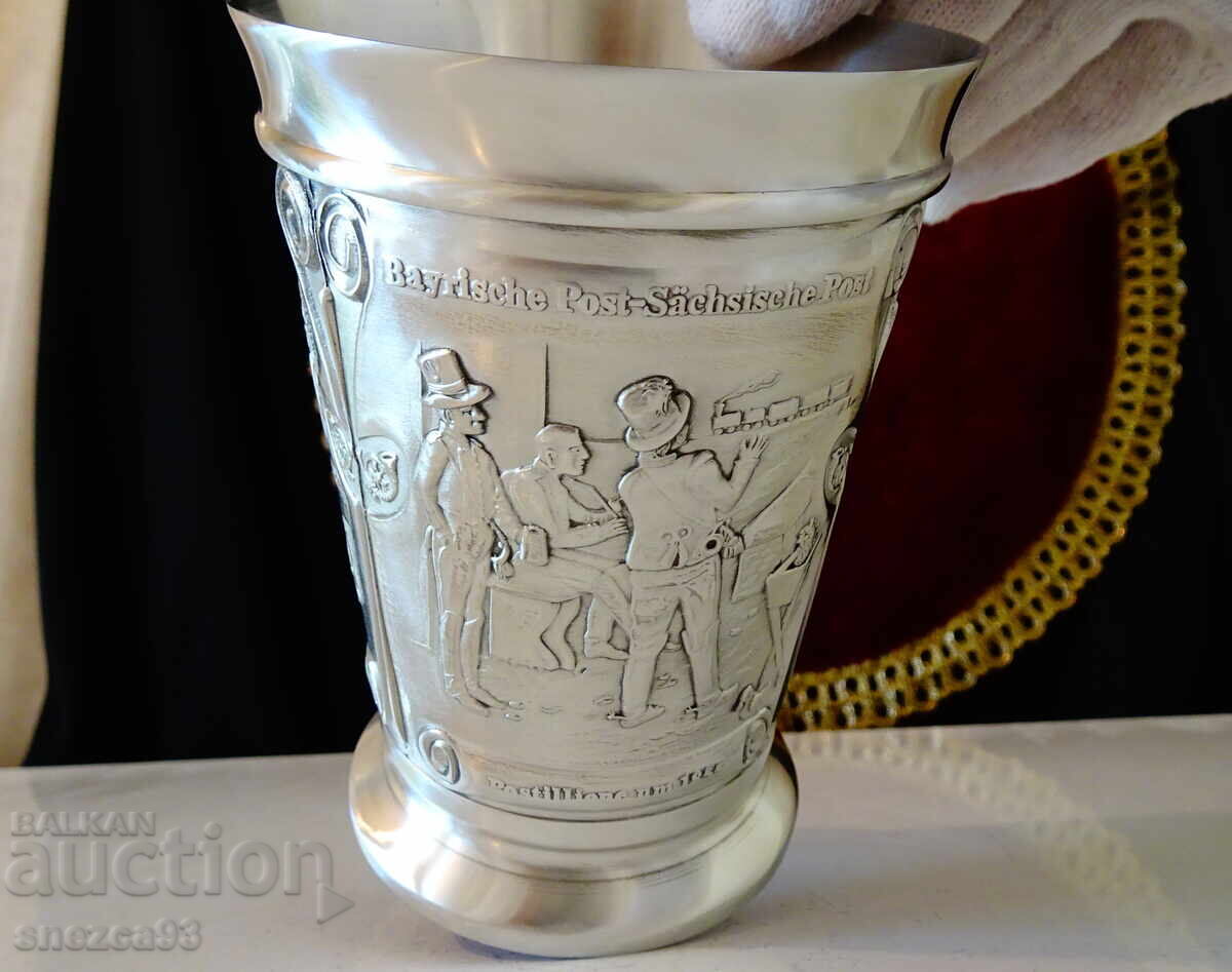 Cană de cositor, halbă 300 ml., Poșta Bavareză - 5