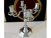 Christofle sfeșnic cvartet din argint viu 1.7 kg, model Cluny