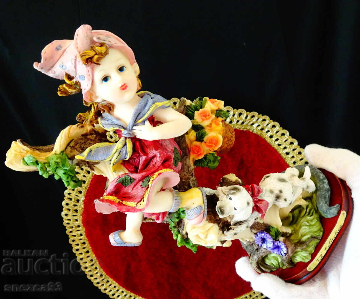 Porcelain figurine girl, dog, VH Collection - 5