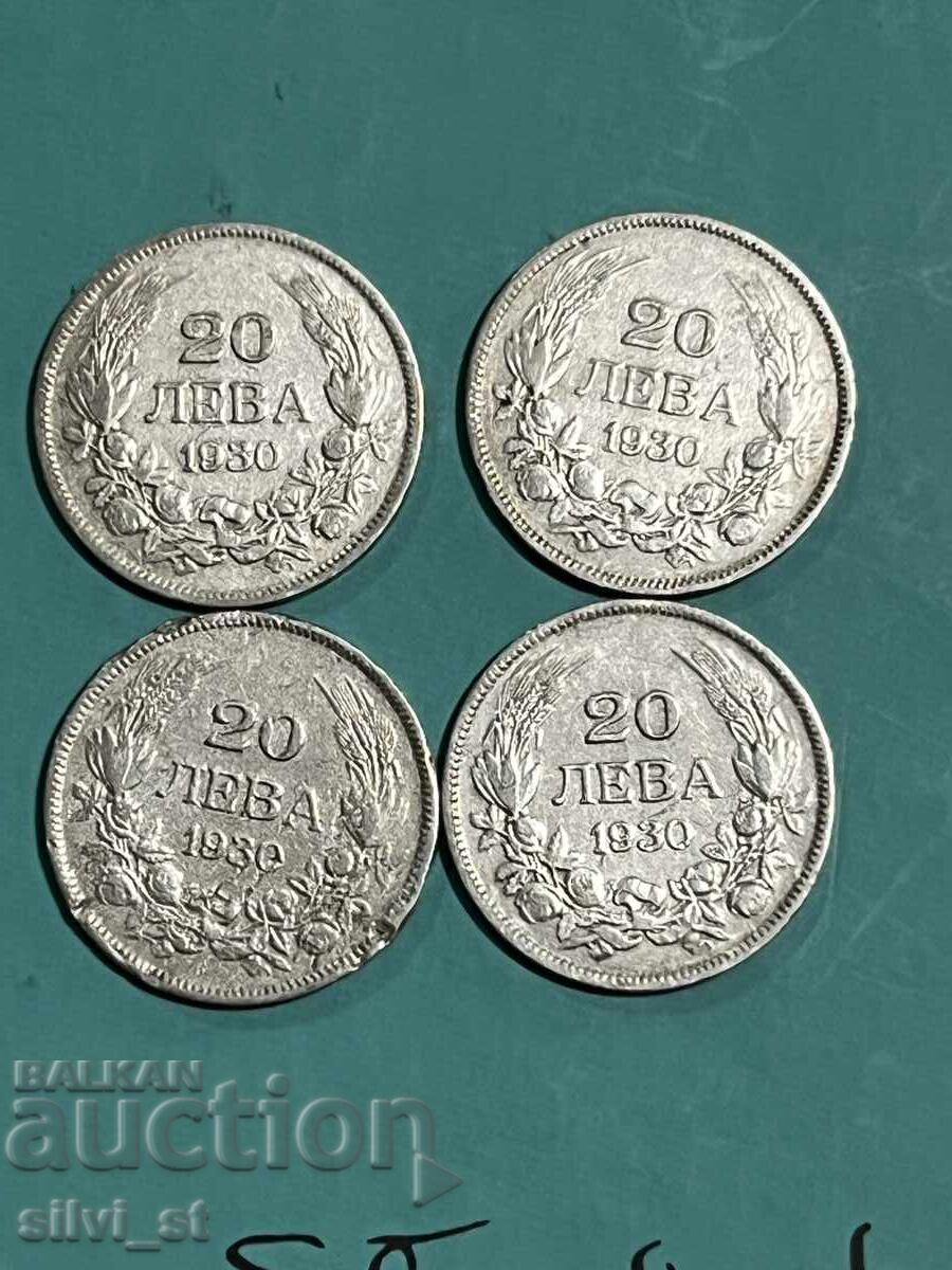 Lot of old Bulgarian coins 1930 / 20 leva Lot of old Bulgarian coins 1930 / 20 leva