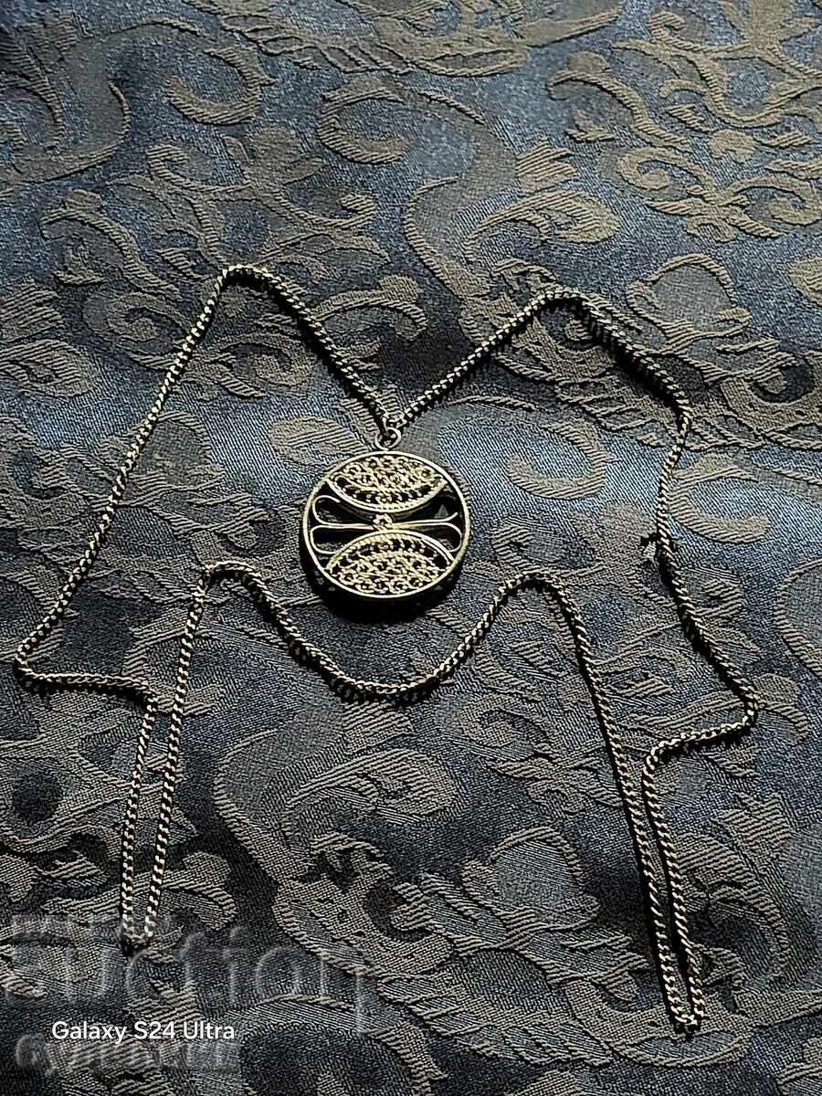 Silver Massive Chain with Filigree Pendant. 65cm. Selling at with price 39.99 BGN | € 20.45 Silver Massive Chain with Filigree Pendant. 65cm. Selling at with price 39.99 BGN | € 20.45