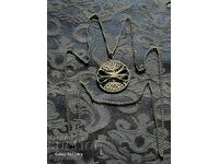 Silver Massive Chain with Filigree Pendant. 65cm. Selling at