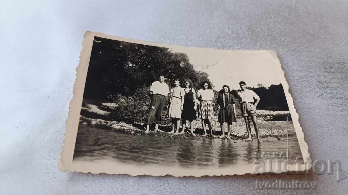 Photograph of Young Men and Women at the Luda Kamchiya River, 1944