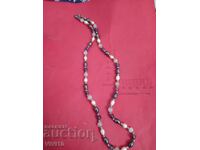 Antique Hematite and Pearl Necklace