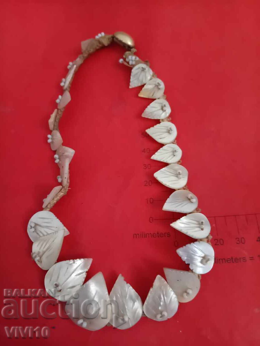 Antique necklace with mother-of-pearl