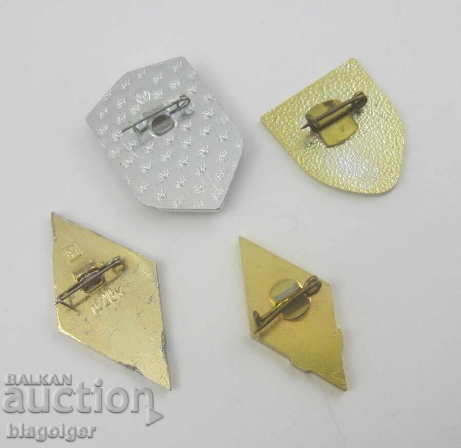 Auction  Lot of 4 Firefighter Badges - DPO - VDP - Socialist Era