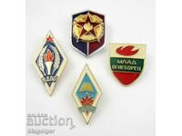 Lot of 4 Firefighter Badges - DPO - VDP - Socialist Era