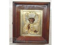 Руска царска сребърна икона 84 Св.Николай