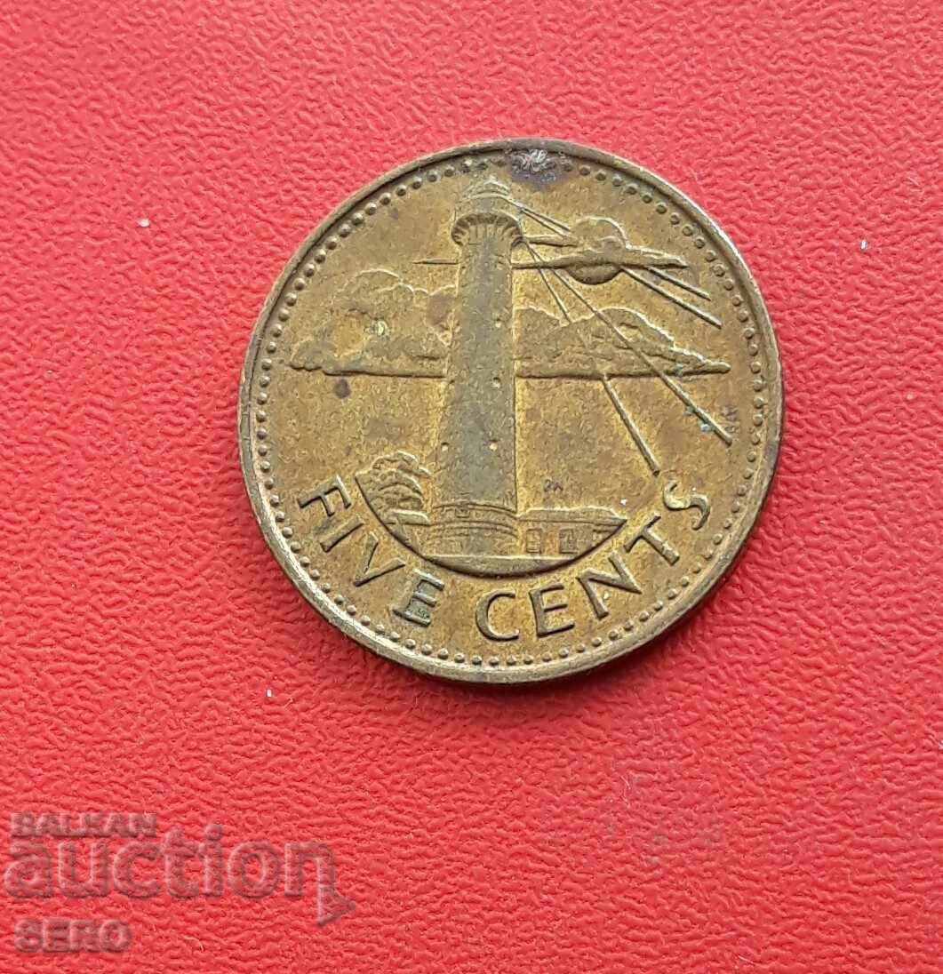 Insula Barbados - 5 cenți 2007 Insula Barbados - 5 cenți 2007