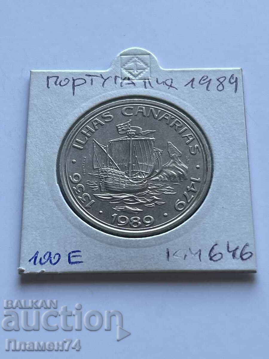 100 Escudos 1989 Portugal Canary Islands with price 10.00 BGN | € 5.11