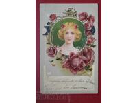 Felicitare originală - Hans Volkert Art Nouveau