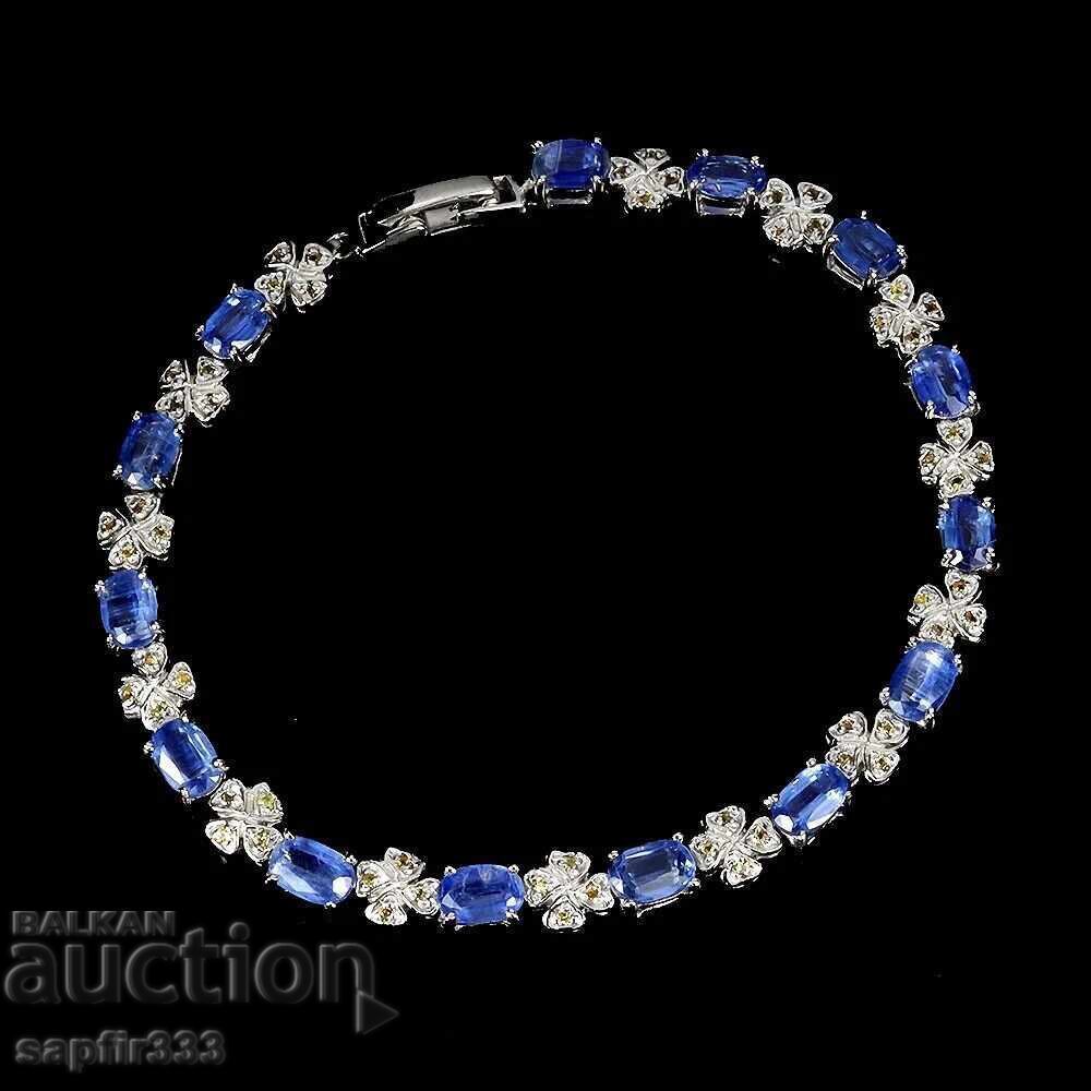 Designer Bracelet with Natural Kyanite and Sapphires