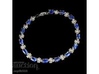 Σχεδιασμένο Βραχιόλι με Φυσικά Κιανίτη και Ζαφείρια