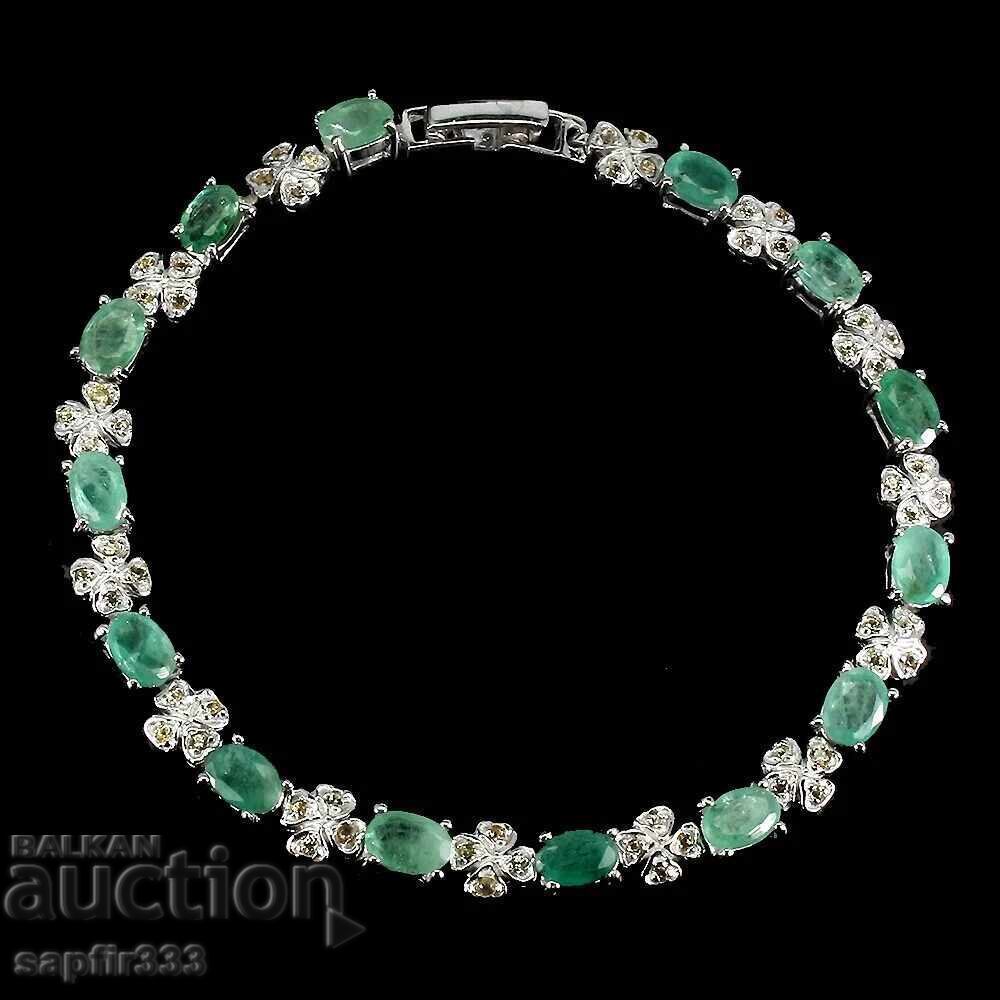 Livrarea BRĂȚARĂ DESIGNER CU SMARALDE ȘI SAFIRE NATURALE