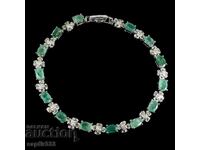 BRĂȚARĂ DESIGNER CU SMARALDE ȘI SAFIRE NATURALE