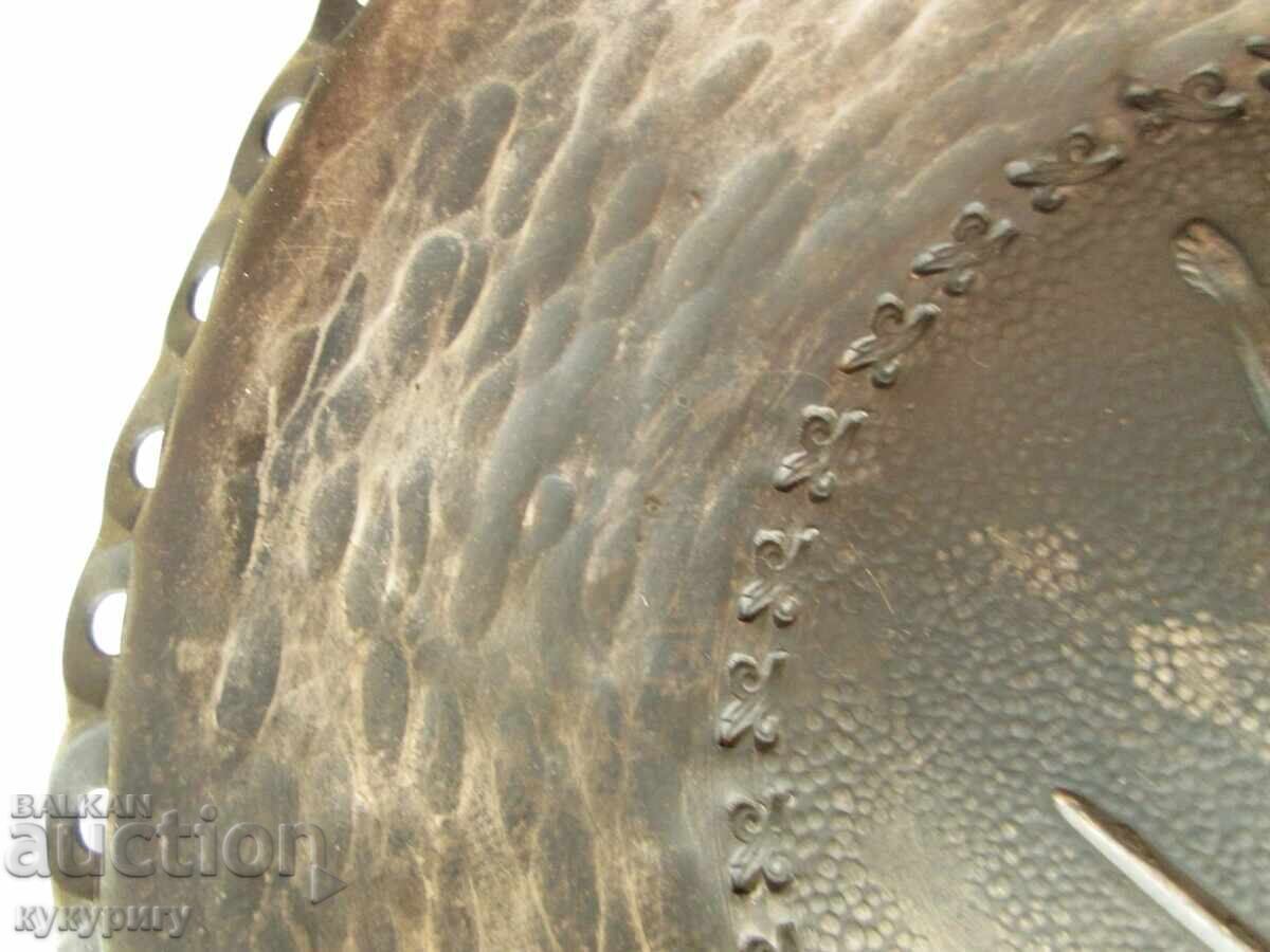 Old handmade metal wall plate with a mermaid - 5 Old handmade metal wall plate with a mermaid - 5