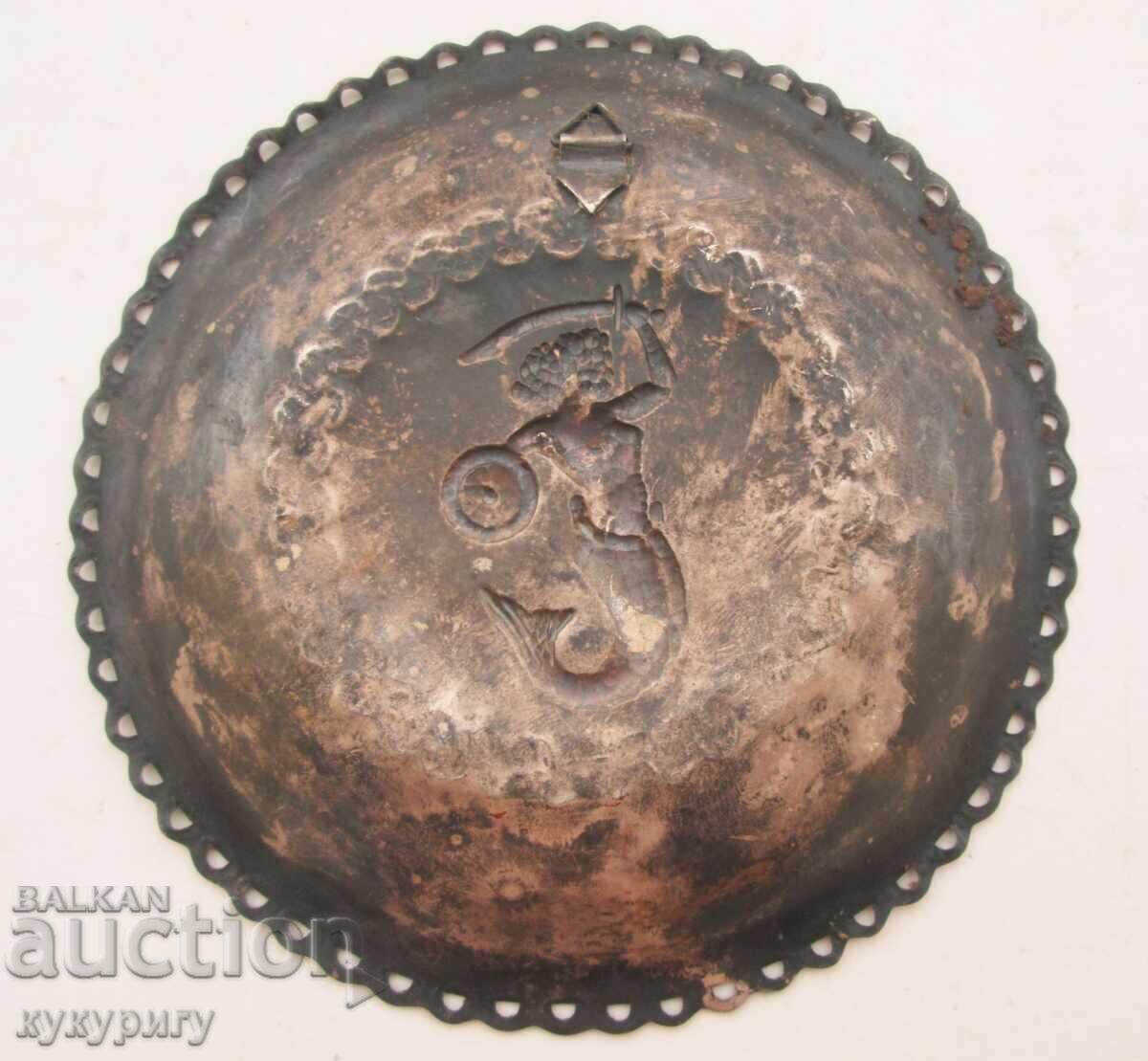 Delivery of Old handmade metal wall plate with a mermaid Delivery of Old handmade metal wall plate with a mermaid
