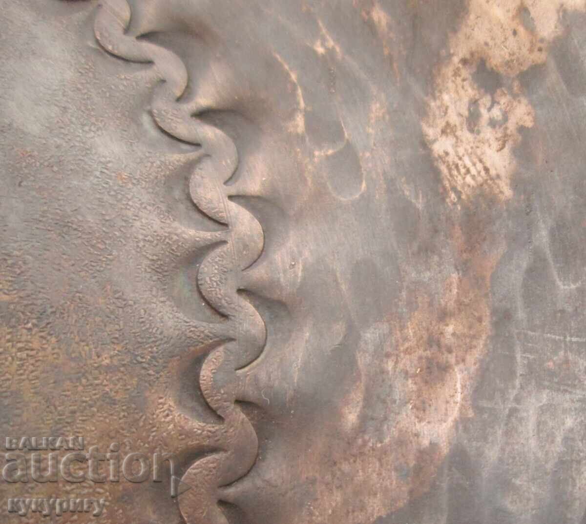 Old handmade metal wall plate with a mermaid - 7 Old handmade metal wall plate with a mermaid - 7