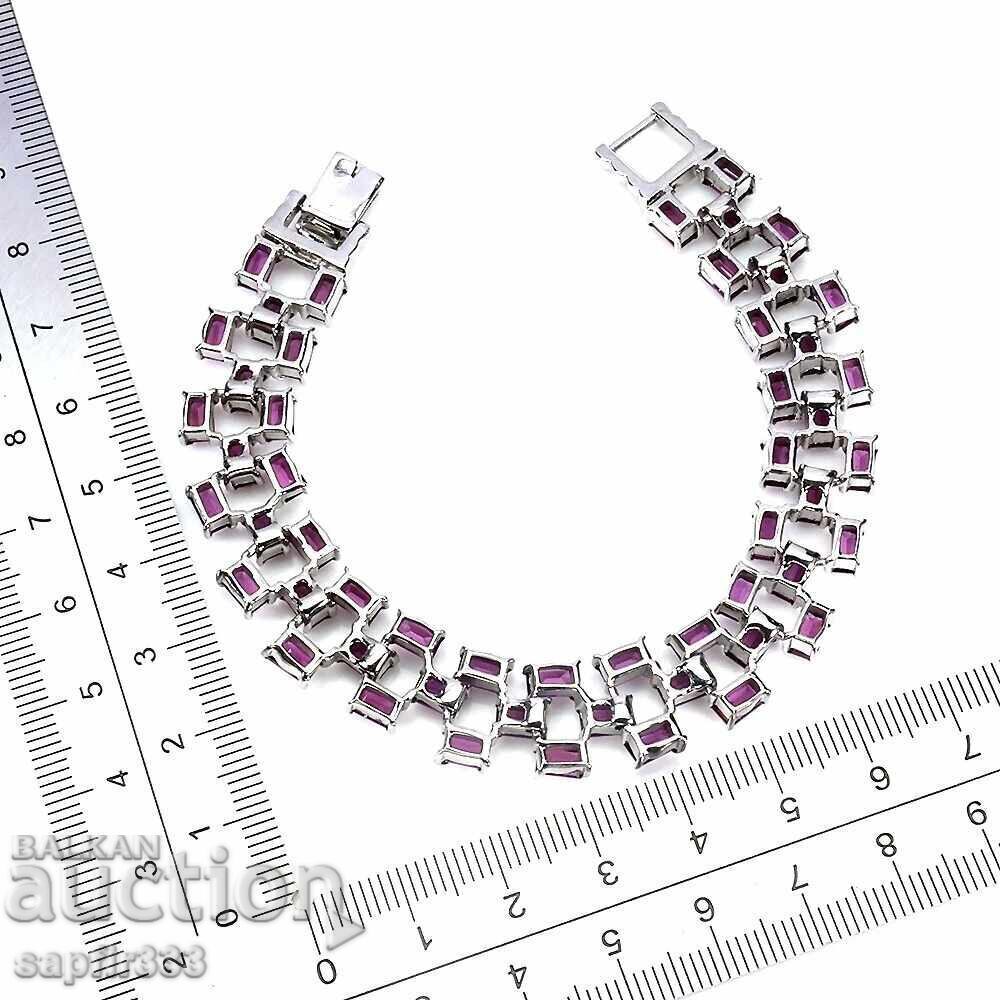 Δημοπρασία Κομψό Σχεδιαστικό Κομψό Βραχιόλι Ροδολίτης Γρανάτης