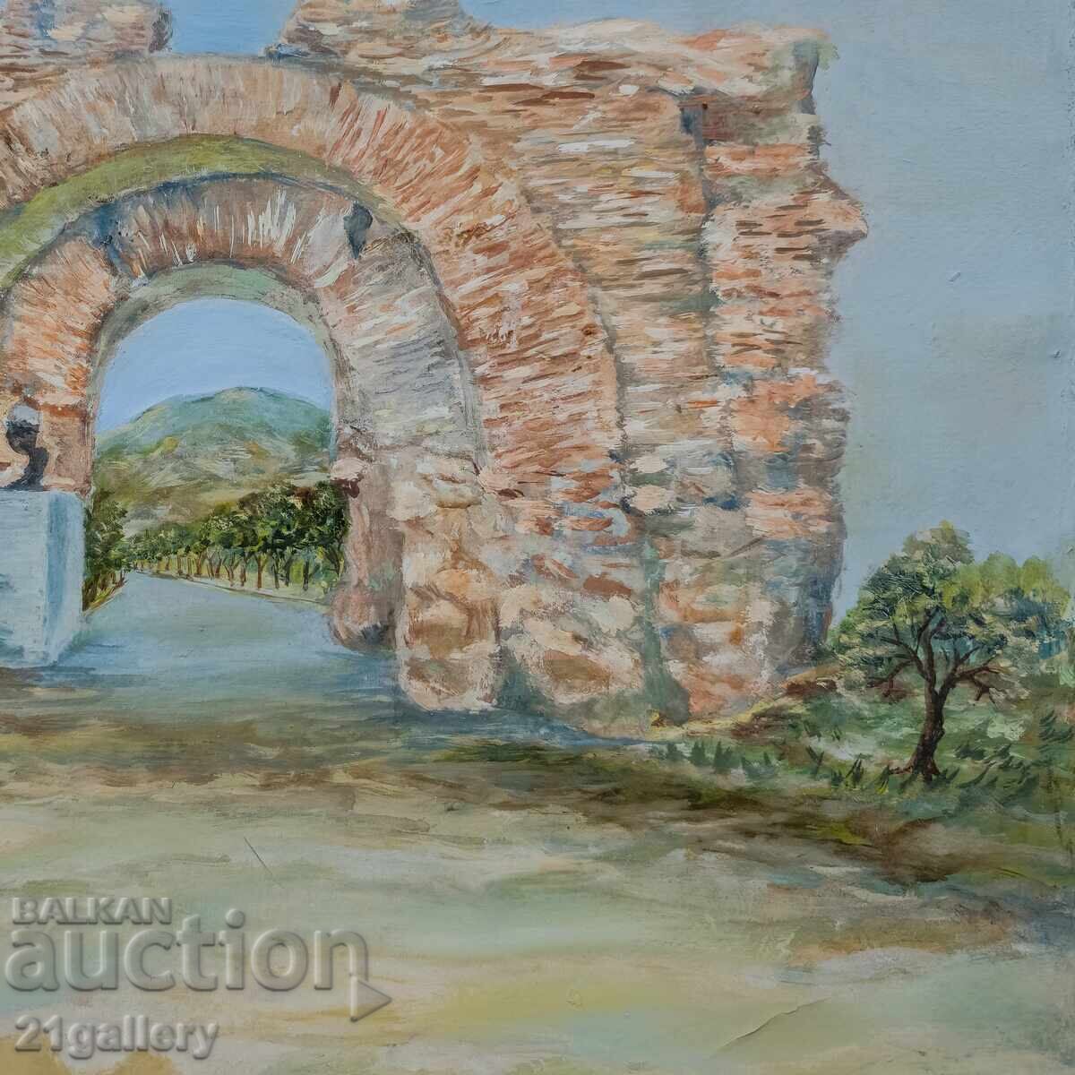 Landscape from Hisar painting oil paints 1961 - 6