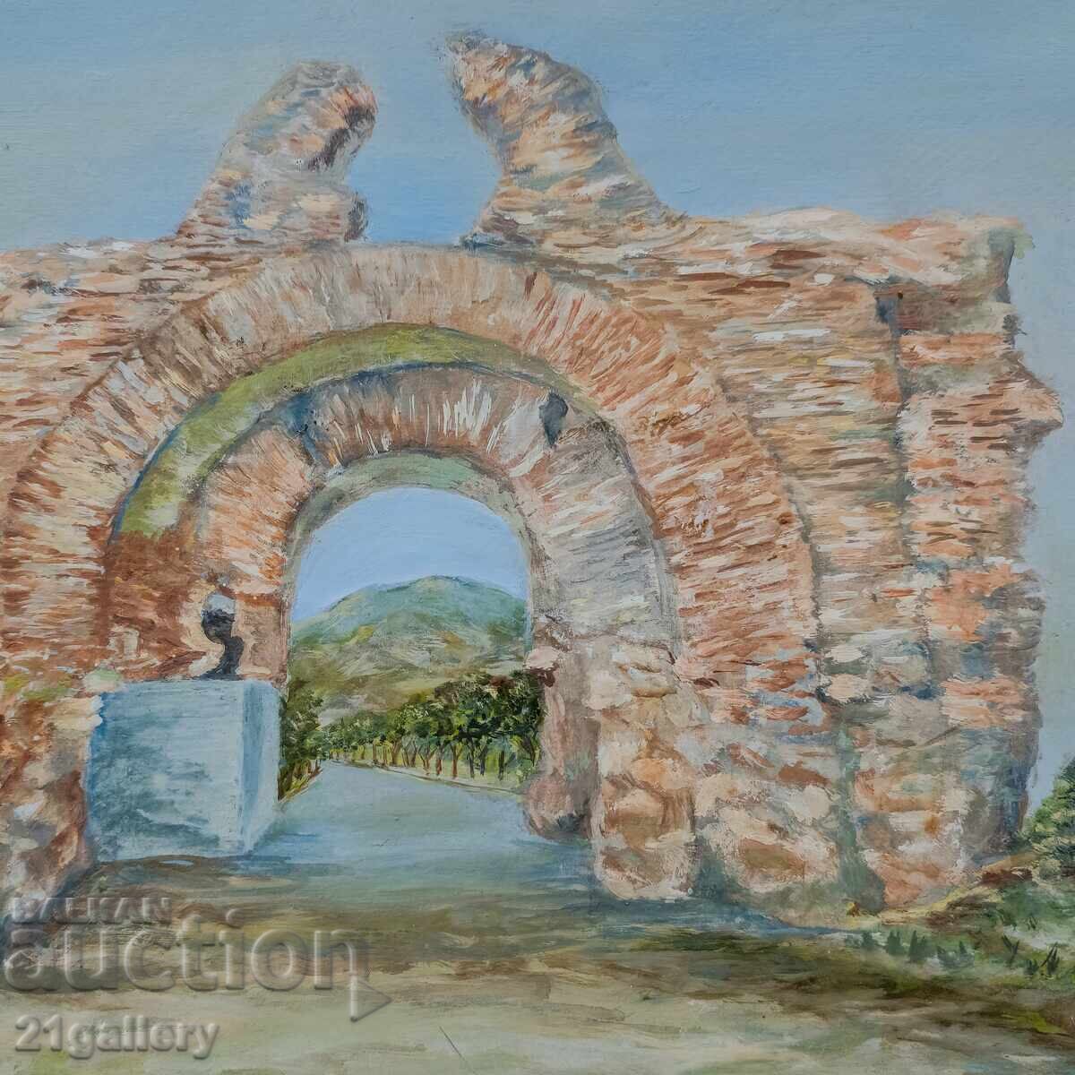 Landscape from Hisar painting oil paints 1961 - 7