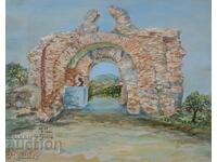 Landscape from Hisar painting oil paints 1961