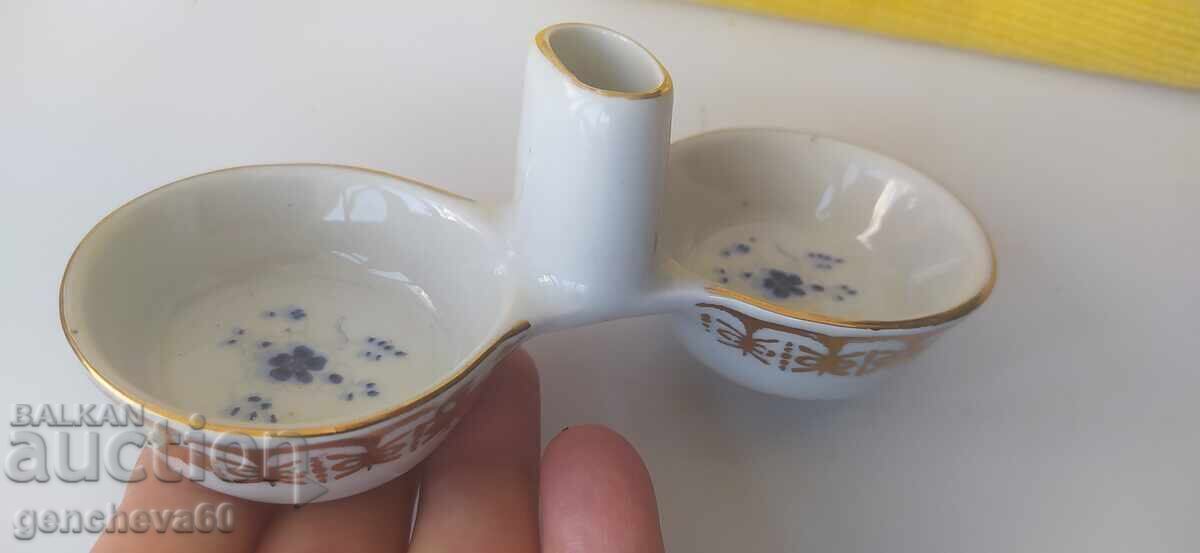 Antique porcelain salt shaker Vida and egg cups - 6