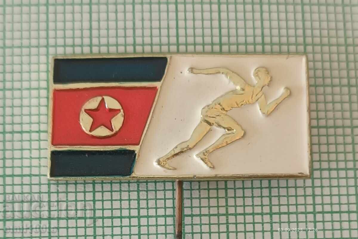 Znachka - Severna Koreya Ομοσπονδία Ελαφρού Στίβου