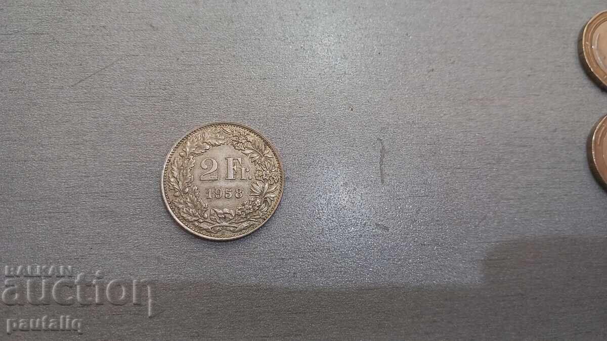 2 Франка  1958 г Буква В