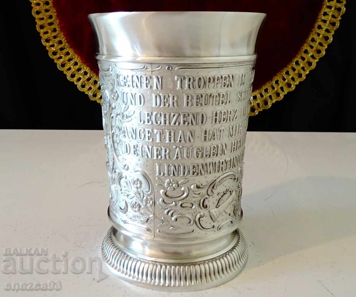 Παράδοση Κύπελλο από κασσίτερο 200 ml, σειρά Lindenwirtin, ερωτικό τραγούδι