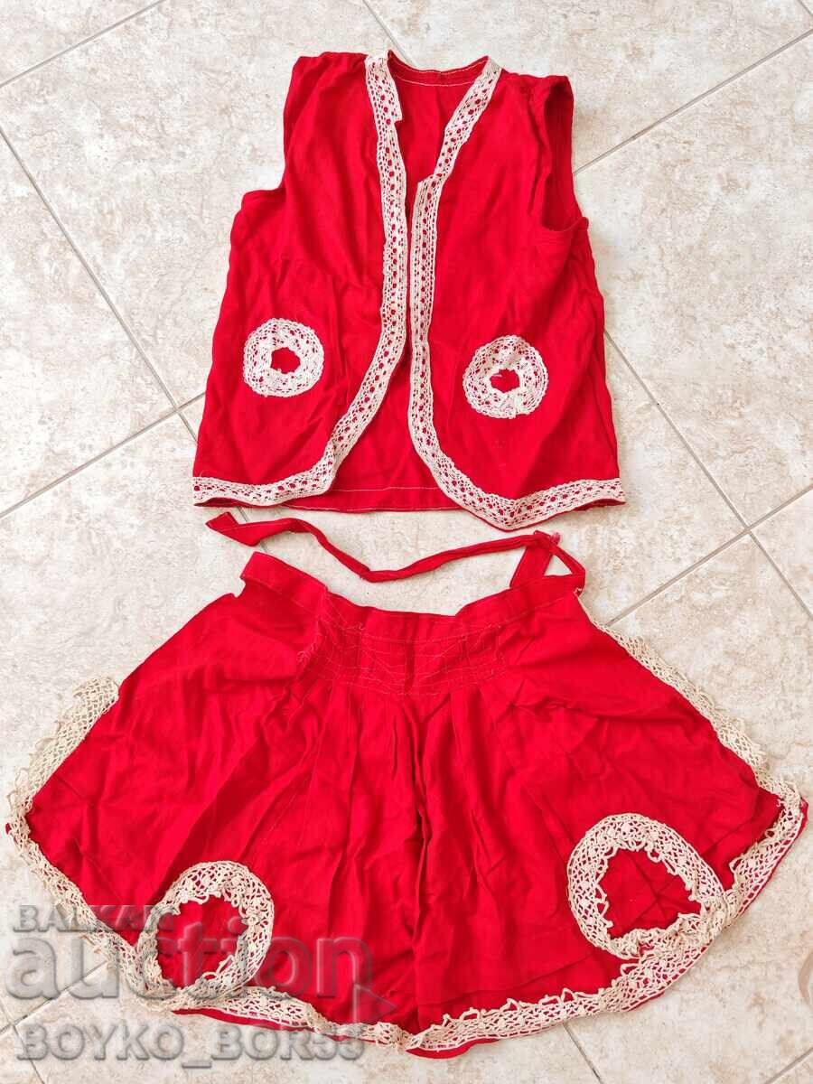 Set of Antique Children's Vest and Apron from Folk Costume