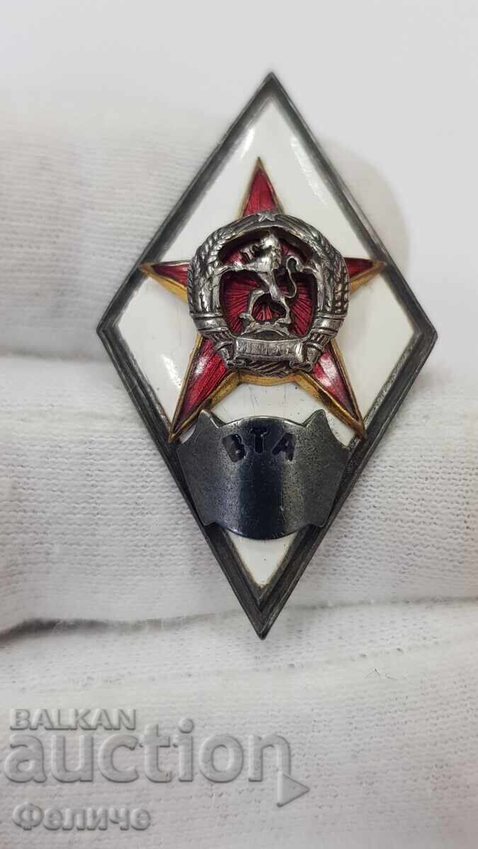 Rare, Early Military Badge, Rhombus "VTA" - 1950-1955 with price 250.00 BGN | € 127.82 Rare, Early Military Badge, Rhombus "VTA" - 1950-1955 with price 250.00 BGN | € 127.82