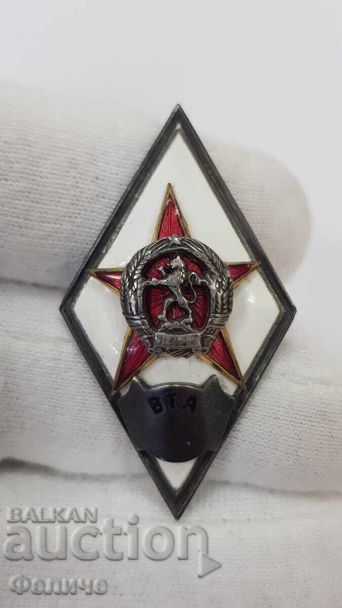 Rare, Insigna Militară Timpurie, ROMB "VTA" - 1950-1955