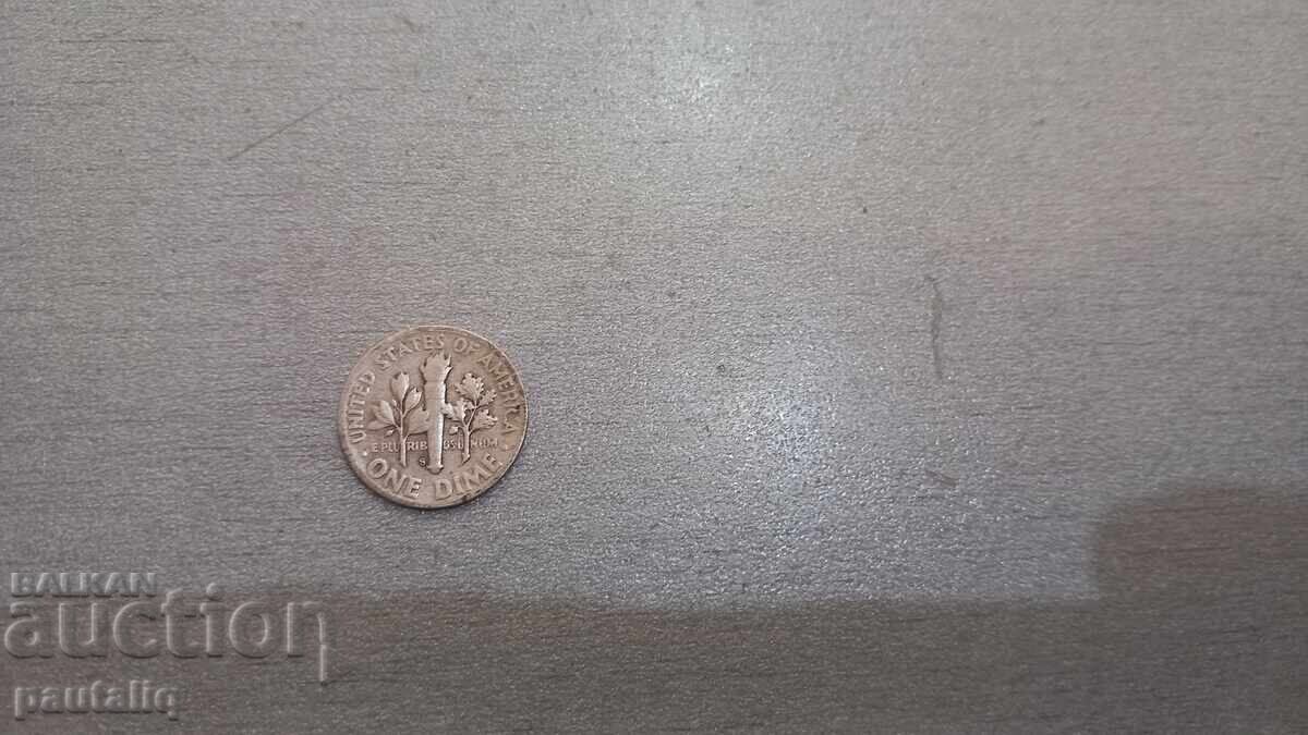 Delivery of 10 cents 1951 USA