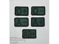 Embleme autoadezive pentru uniformă cu grupe sanguine
