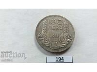 100 LEVA 1934 YEAR SILVER BORIS 3 FOR COLLECTION