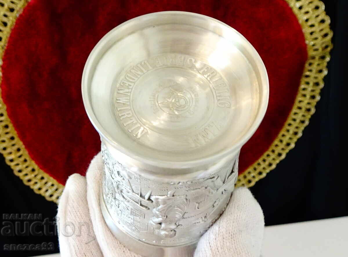 Ceașcă de vin din cositor seria Lindenwirtin, cântec de dragoste - 7