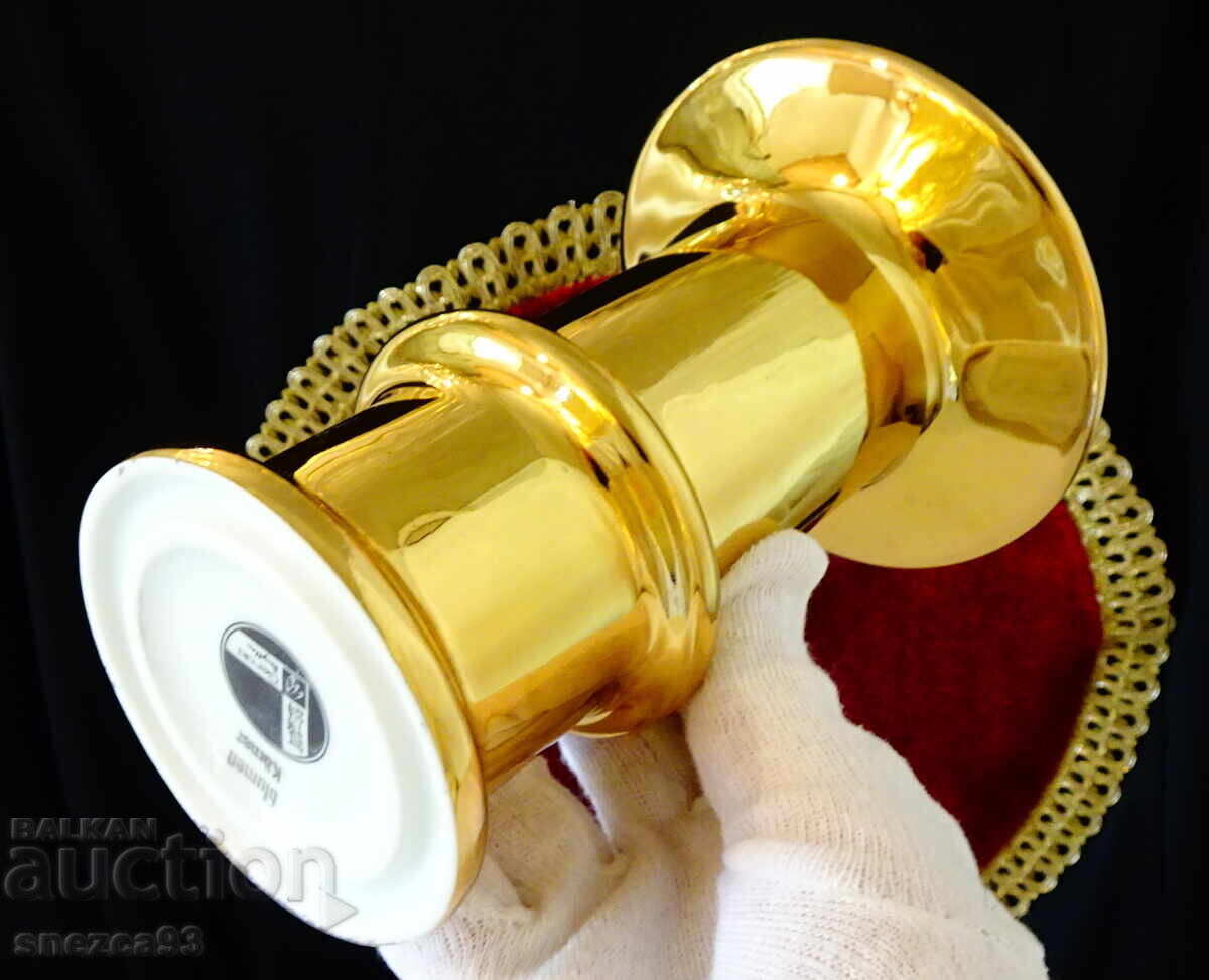 Porcelain vase Bavarian porcelain Gerold, 24 karat gold - 5