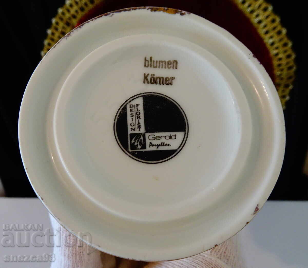 Porcelain vase Bavarian porcelain Gerold, 24 karat gold - 6