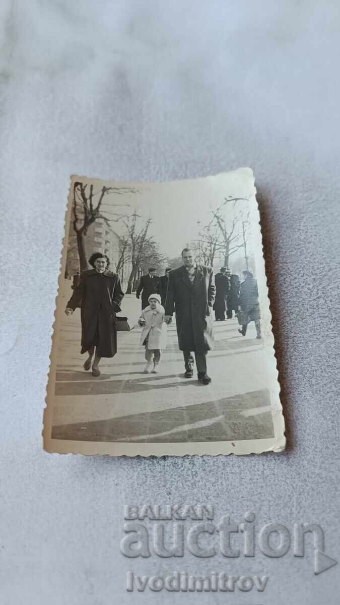 Sofia Photo Man Woman and Girl on a Walk 1953 Sofia Photo Man Woman and Girl on a Walk 1953